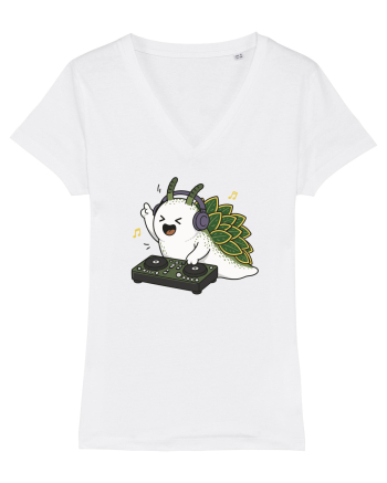 Funny DJ Leaf Sheep Sea Slug Cartoon Cute Music Lover Ocean Animal White