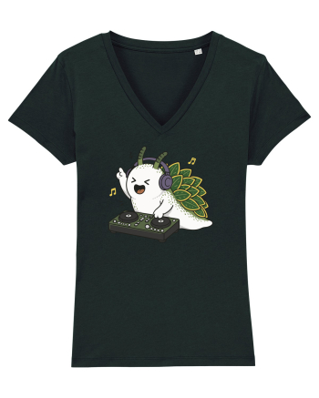 Funny DJ Leaf Sheep Sea Slug Cartoon Cute Music Lover Ocean Animal Black