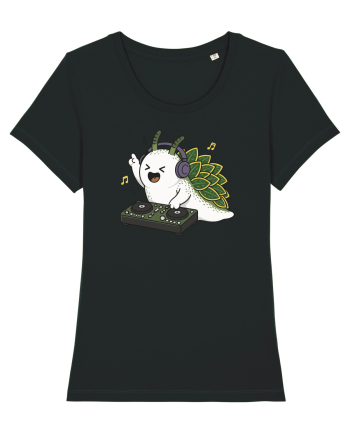 Funny DJ Leaf Sheep Sea Slug Cartoon Cute Music Lover Ocean Animal Black