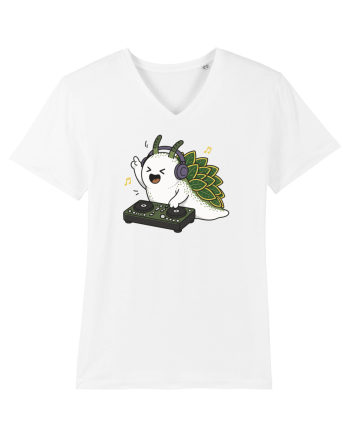 Funny DJ Leaf Sheep Sea Slug Cartoon Cute Music Lover Ocean Animal White