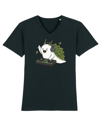 Funny DJ Leaf Sheep Sea Slug Cartoon Cute Music Lover Ocean Animal Black