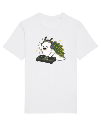 Funny DJ Leaf Sheep Sea Slug Cartoon Cute Music Lover Ocean Animal White
