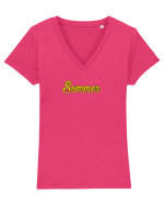 Summer  Tricou mânecă scurtă guler V Damă Evoker
