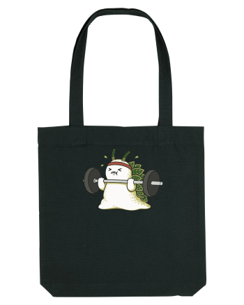 Funny Weightlifting Leaf Sheep Sea Slug Cartoon Cute Gym Ocean Black