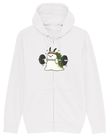 Funny Weightlifting Leaf Sheep Sea Slug Cartoon Cute Gym Ocean White