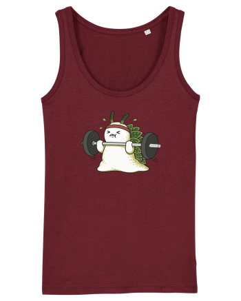Funny Weightlifting Leaf Sheep Sea Slug Cartoon Cute Gym Ocean Burgundy