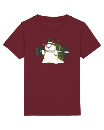 Funny Weightlifting Leaf Sheep Sea Slug Cartoon Cute Gym Ocean Burgundy