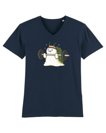 Funny Weightlifting Leaf Sheep Sea Slug Cartoon Cute Gym Ocean French Navy