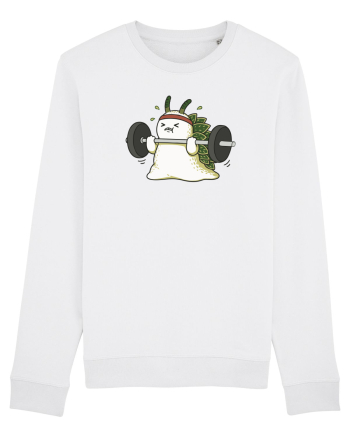 Funny Weightlifting Leaf Sheep Sea Slug Cartoon Cute Gym Ocean White