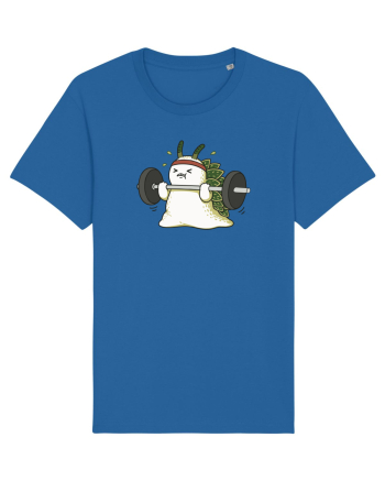 Funny Weightlifting Leaf Sheep Sea Slug Cartoon Cute Gym Ocean Royal Blue