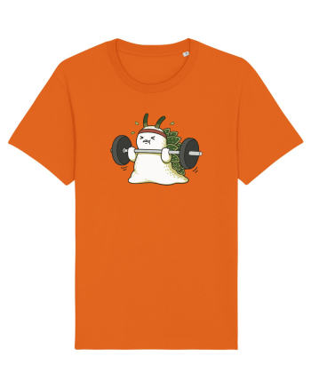Funny Weightlifting Leaf Sheep Sea Slug Cartoon Cute Gym Ocean Bright Orange