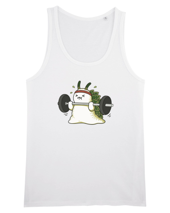Funny Weightlifting Leaf Sheep Sea Slug Cartoon Cute Gym Ocean White