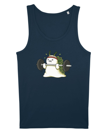 Funny Weightlifting Leaf Sheep Sea Slug Cartoon Cute Gym Ocean Navy