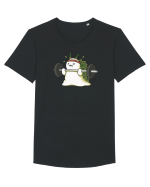 Funny Weightlifting Leaf Sheep Sea Slug Cartoon Cute Gym Ocean Tricou mânecă scurtă guler larg Bărbat Skater