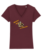 Mănânc doar...ce contează  Tricou mânecă scurtă guler V Damă Evoker