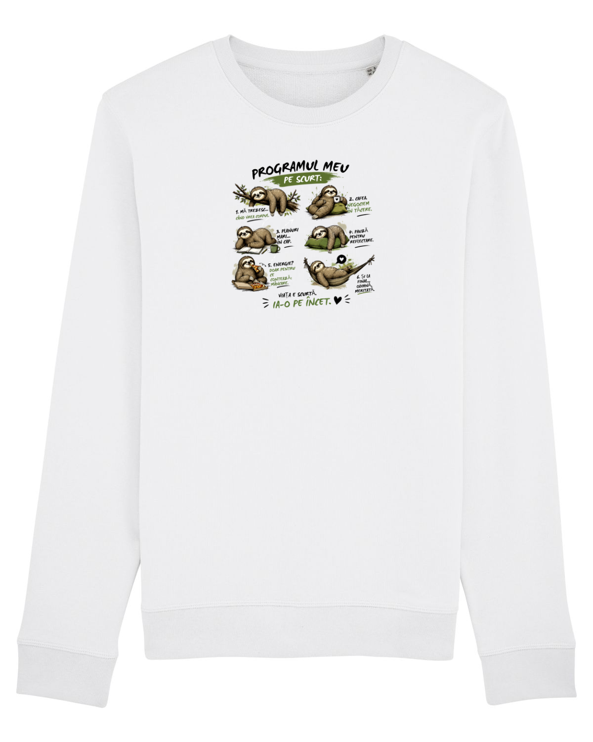 Bluză mânecă lungă Unisex Rise White