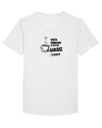 Cafea. Răbdare. Puțin haos  Tricou mânecă scurtă guler larg Bărbat Skater