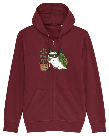 Funny Leaf Sea Slug Plant Thief Cartoon Cute Garden Ocean Animal Burgundy