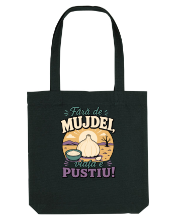 Fără de Mujdei, Viața e Pustiu! Funny Romanian Garlic Sauce Quote Black