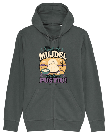 Fără de Mujdei, Viața e Pustiu! Funny Romanian Garlic Sauce Quote Anthracite