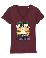 Fără de Mujdei, Viața e Pustiu! Funny Romanian Garlic Sauce Quote Tricou mânecă scurtă guler V Damă Evoker