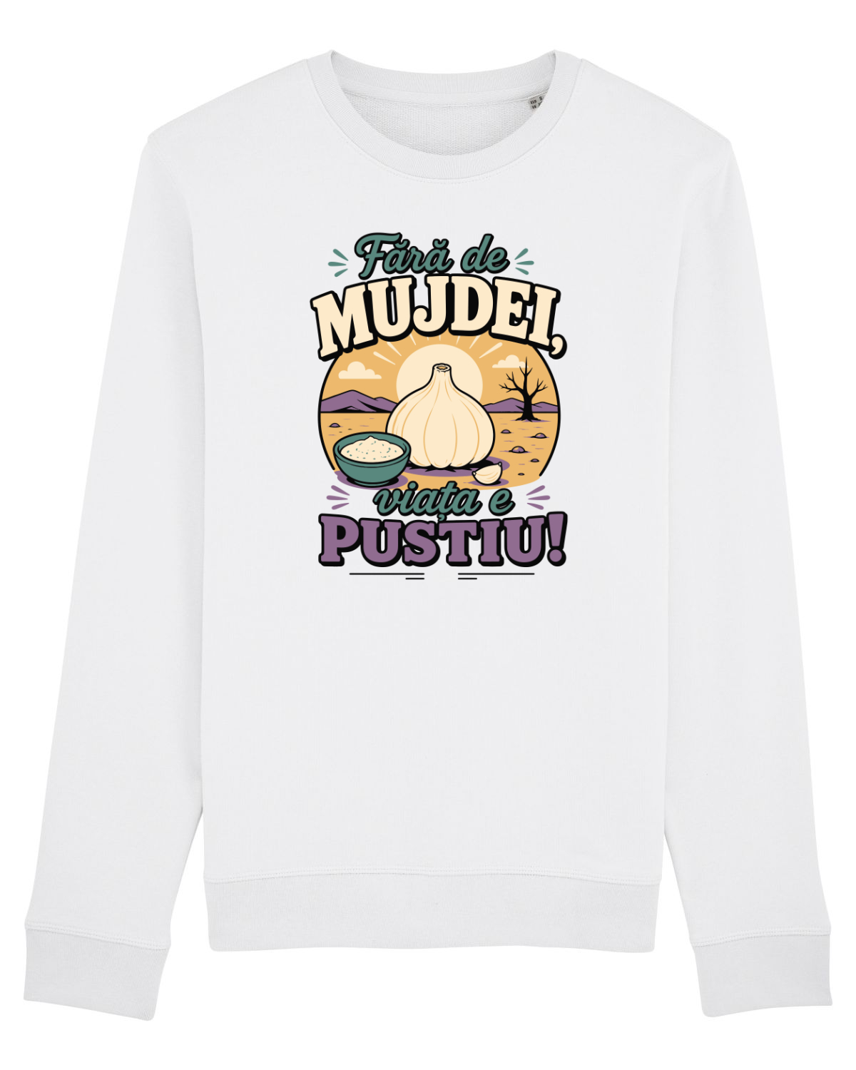 Bluză mânecă lungă Unisex Rise White
