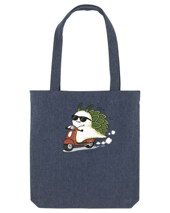 Funny Leaf Sea Slug Riding Scooter Cute Ocean Animal Summer Midnight Blue
