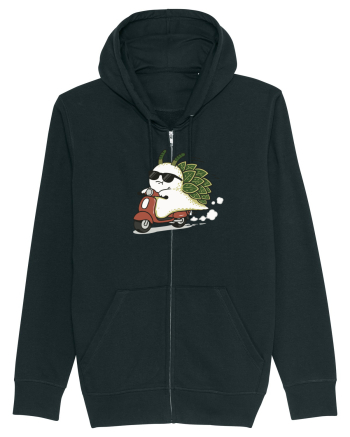 Funny Leaf Sea Slug Riding Scooter Cute Ocean Animal Summer Black