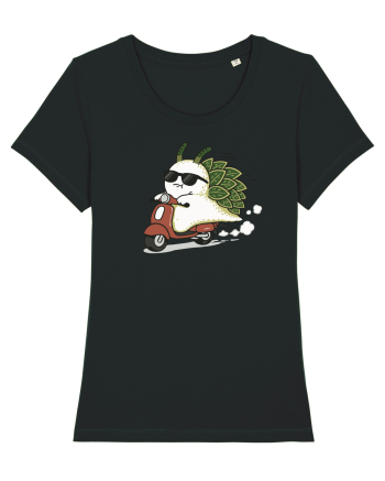 Funny Leaf Sea Slug Riding Scooter Cute Ocean Animal Summer Black