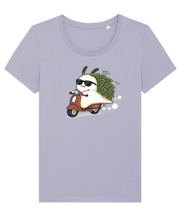 Funny Leaf Sea Slug Riding Scooter Cute Ocean Animal Summer Lavender