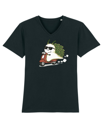 Funny Leaf Sea Slug Riding Scooter Cute Ocean Animal Summer Black