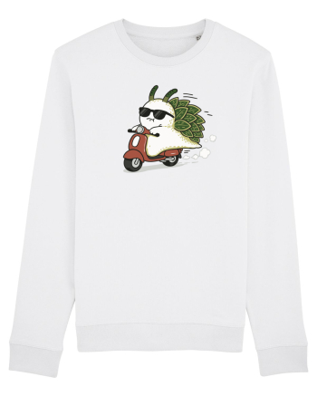 Funny Leaf Sea Slug Riding Scooter Cute Ocean Animal Summer White