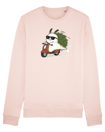 Funny Leaf Sea Slug Riding Scooter Cute Ocean Animal Summer Candy Pink