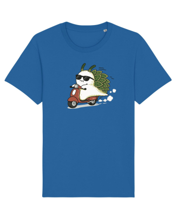 Funny Leaf Sea Slug Riding Scooter Cute Ocean Animal Summer Royal Blue