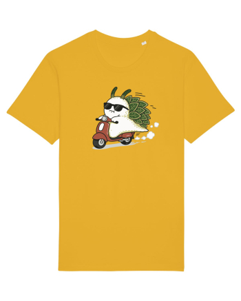 Funny Leaf Sea Slug Riding Scooter Cute Ocean Animal Summer Spectra Yellow
