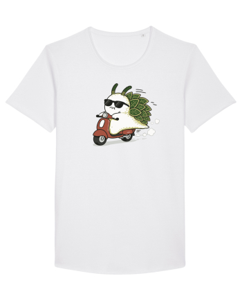 Funny Leaf Sea Slug Riding Scooter Cute Ocean Animal Summer White