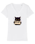 Pierdut pisoi..caut pisică  Tricou mânecă scurtă guler V Damă Evoker