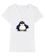 Pinguin  Tricou mânecă scurtă guler V Damă Evoker