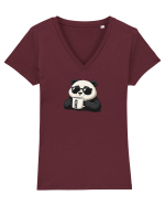 Panda Tricou mânecă scurtă guler V Damă Evoker