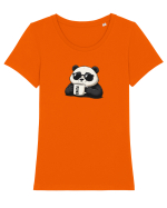 Panda Tricou mânecă scurtă guler larg fitted Damă Expresser