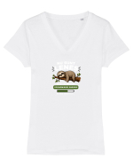 Nu sunt leneș  Tricou mânecă scurtă guler V Damă Evoker