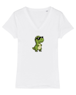 Dino Tricou mânecă scurtă guler V Damă Evoker