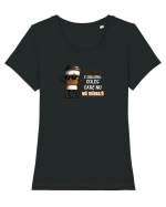 Cafeau este singurul coleg care nu mă trădează  Tricou mânecă scurtă guler larg fitted Damă Expresser