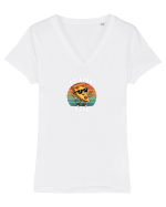 Dieta mea? PIZZA Tricou mânecă scurtă guler V Damă Evoker