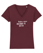 Viața e acum.. bucură-te de ea Tricou mânecă scurtă guler V Damă Evoker