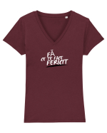 Fă ce te face fericit  Tricou mânecă scurtă guler V Damă Evoker