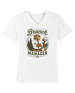 Branch Manager Beaver Office Work Corporate Manager Humor Tricou mânecă scurtă guler V Bărbat Presenter