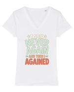 Bad Decisions Repeating Mistakes Regret Relatable Humor Tricou mânecă scurtă guler V Damă Evoker