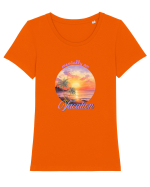 Mentally on vacation Tricou mânecă scurtă guler larg fitted Damă Expresser