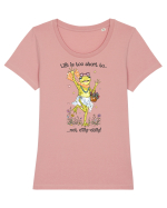 Life is too short to not dilly-dally Tricou mânecă scurtă guler larg fitted Damă Expresser